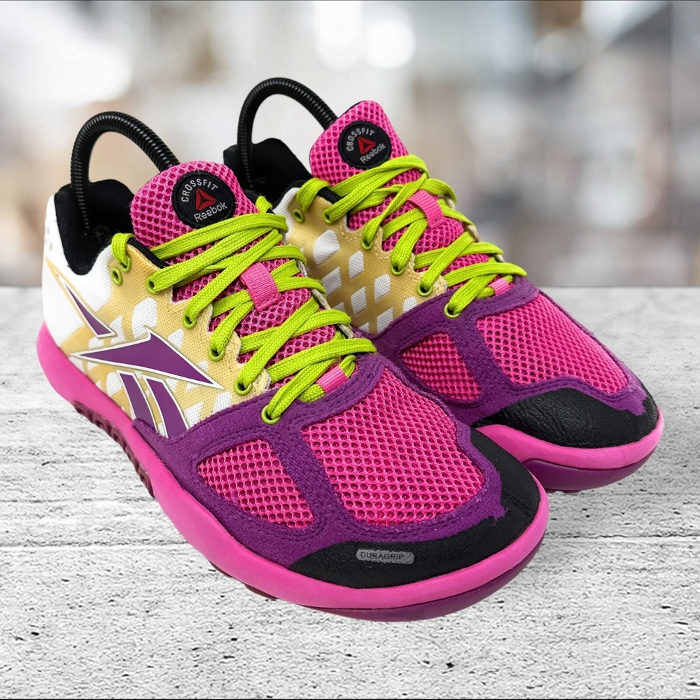 Reebok Women's Pink Purple Neon Green Athletic Shoes